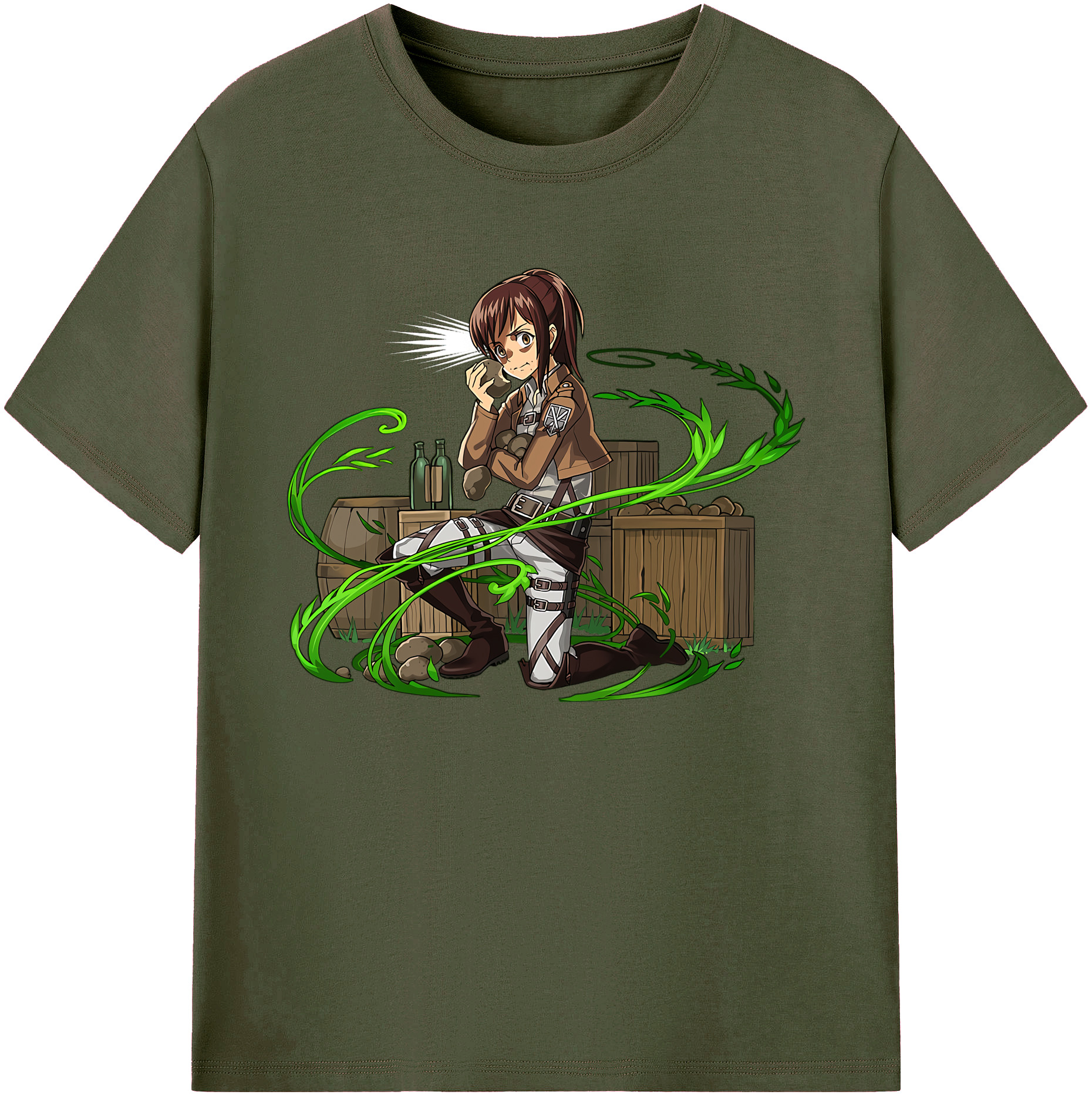 （画像用） 進撃の巨人 サシャ·ブラウス Attack on Titan Sasha Blaus 綿100％ メンズ半袖Tシャツ｜肌触りやわらか＆通気性